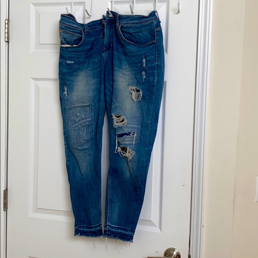 Zara distressed boyfriend jeans